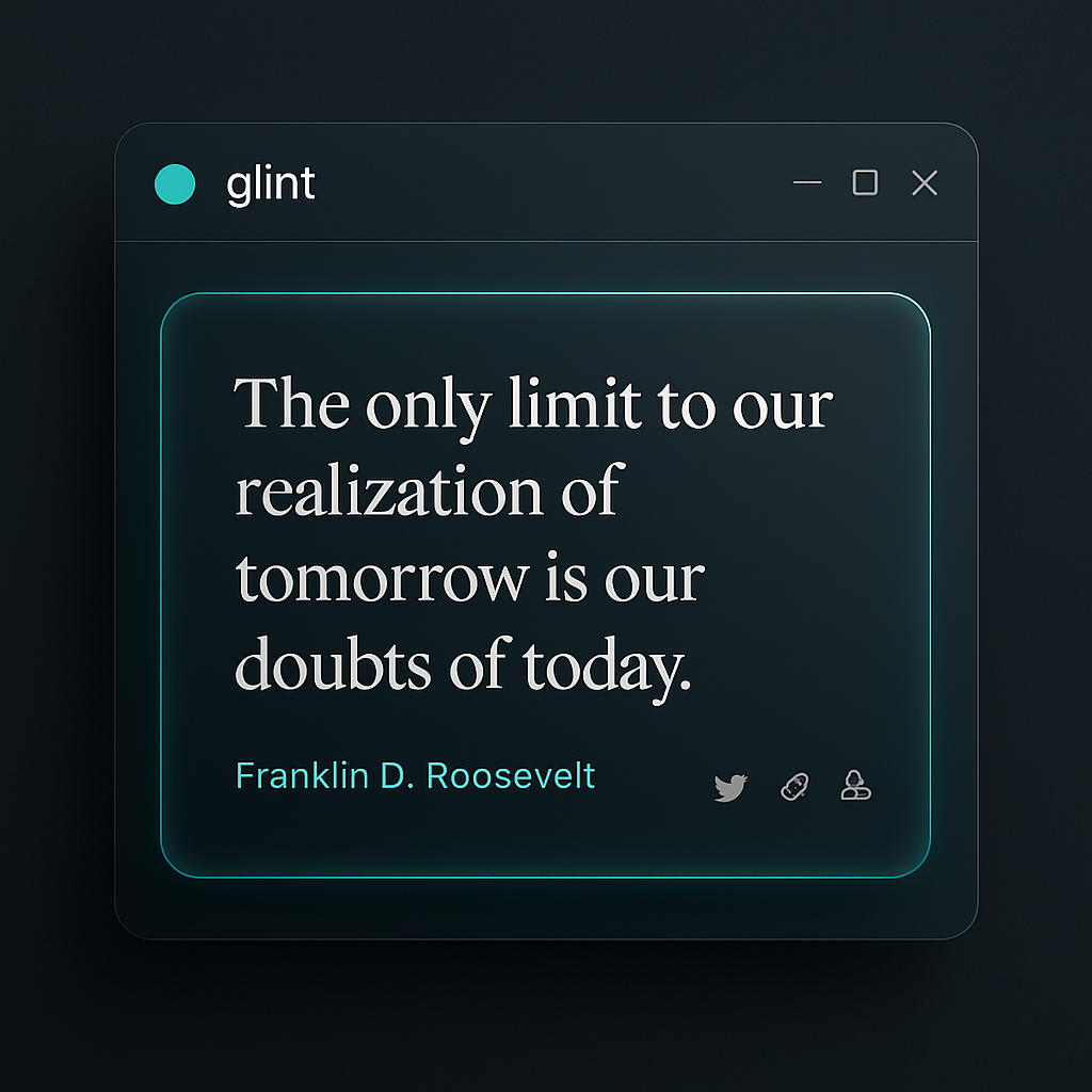 glint extension showing a styled shareable quote card